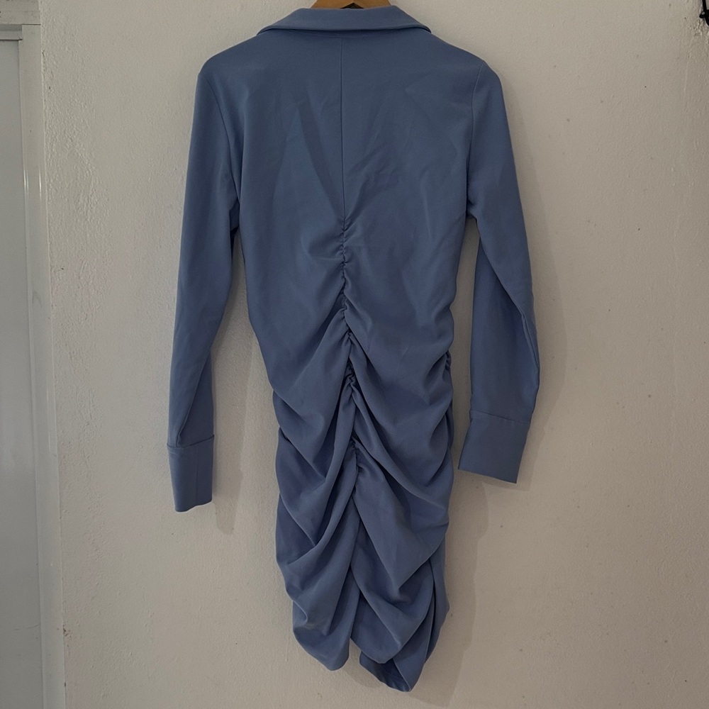 Zara Light Blue Collared Dress - Picture 3 of 3